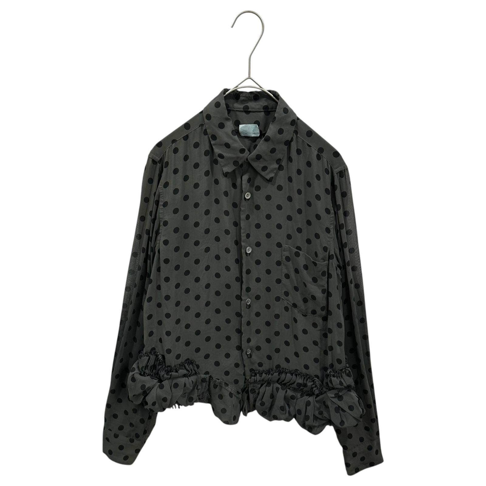 【LOOK掲載】コムデギャルソンコムデギャルソン★ドット柄 シアーフリルブラウス COMME des GARCONS(コムデギャルソン) 2013SS Frilled Hem Polka Dot