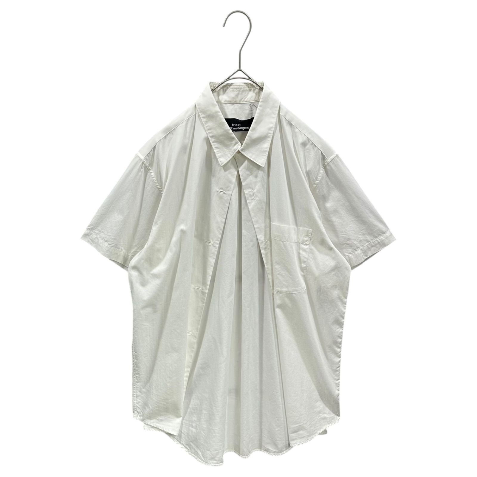 tricot COMME des GARCONS(トリココムデギャルソン) 1991SS Regular-Collar Short-Sleeve Buttonless Shirt レギュラーカラー 半袖 ボタンレス シャツ ホワイト 男性着用可能