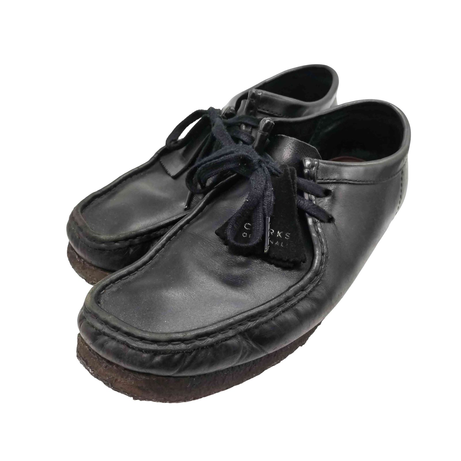 クラークスオリジナルズ Clarks ORIGINALS WALLABEE Black Leather ワラビー ブラック オール レザー デッキ シューズ メンズ JPN：26.5 9,233円