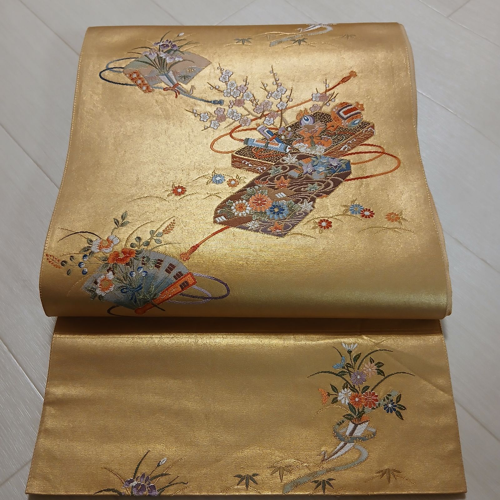 本金箔　袋帯　正絹　わ23G13
