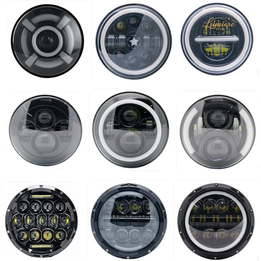 7インチ LEDヘッドライト 7インチ オートバイ用ヘッドランプ H4 ハイ/ロービームライトランプ