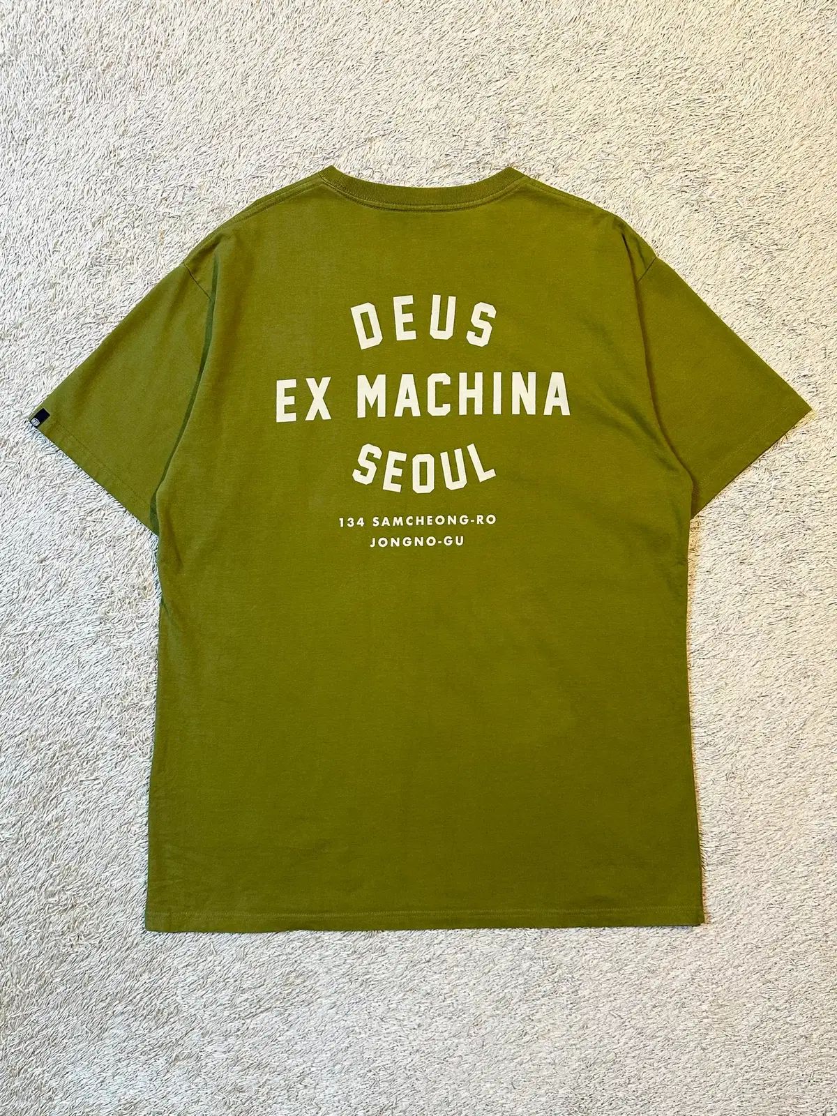 XL デウスエクスマキナ カレッジ デニム 半袖 Tシャツ ローバー グリーン