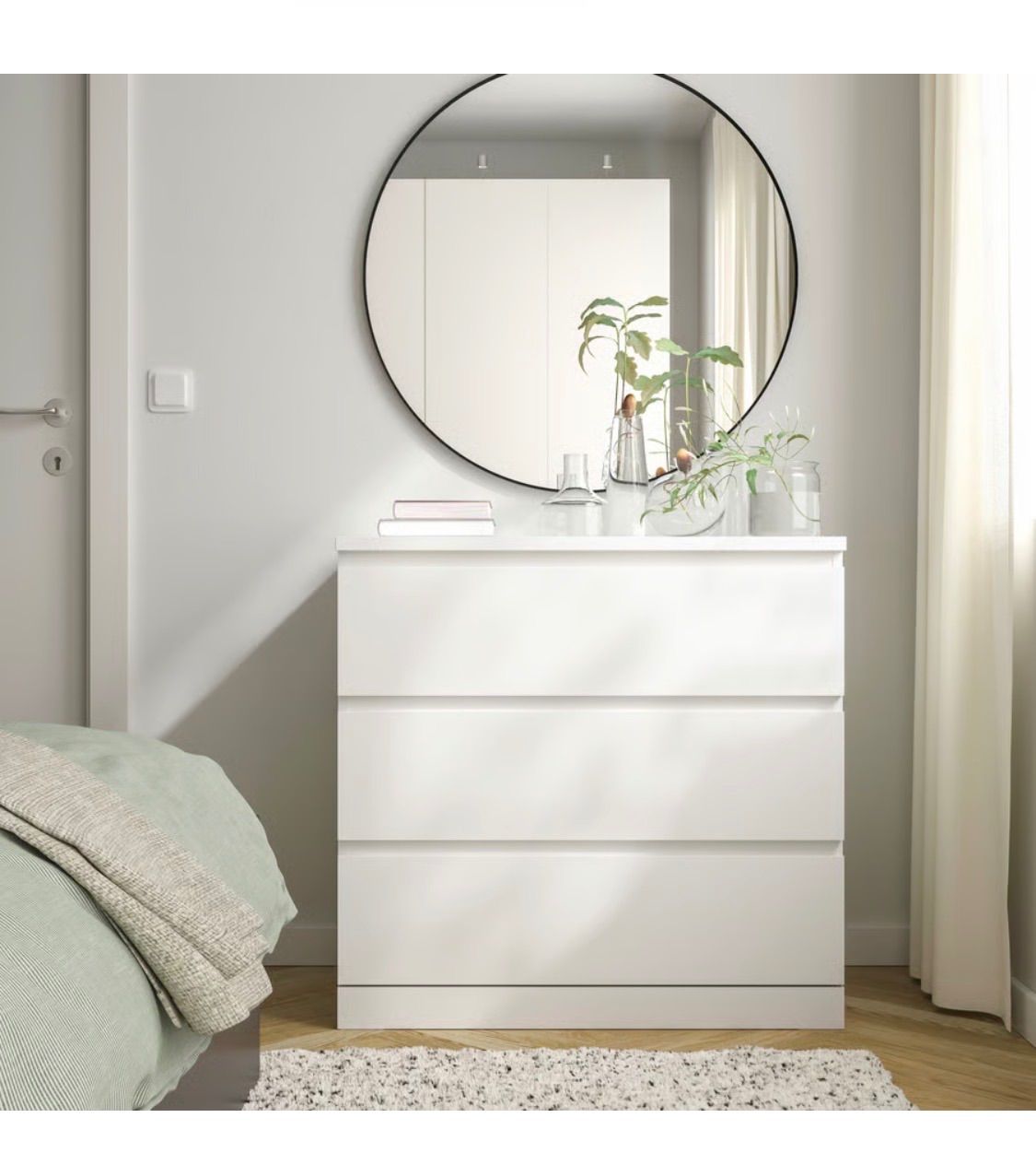 近場なら9/23お届けも可能！】新品未使用 IKEA マルム ホワイト 3段