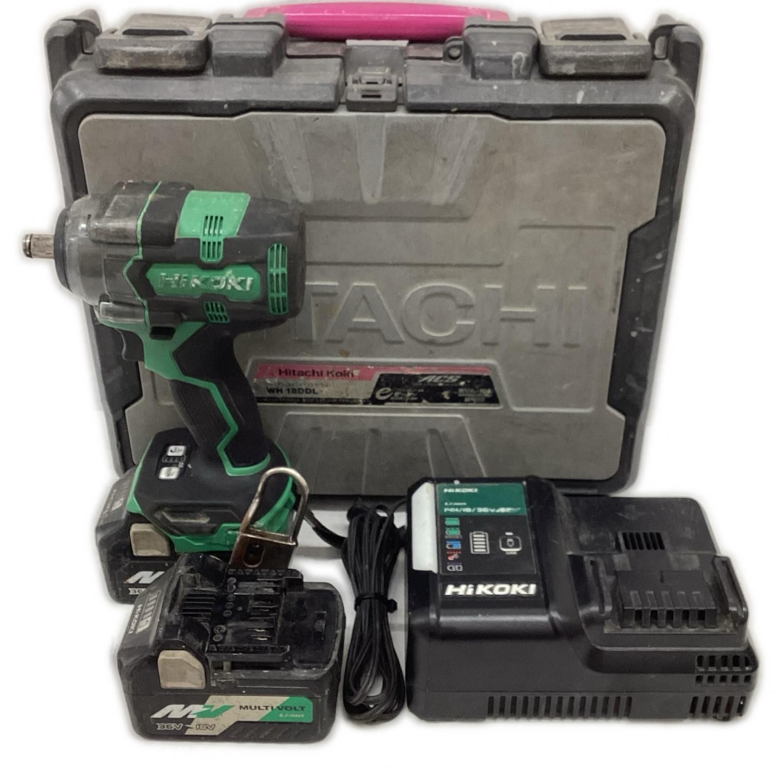 HiKOKI(ハイコーキ) 18V コードレスインパクトレンチ WR18DH(2XPZ) バッテリー×2、充電器、ケース付き 21,520円