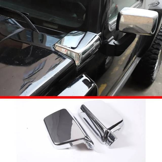 ハマーH3 2005-2009用 ABS グロスシルバー ボンネットエアベントアウトレットウィングトリム フロントフォグライト装飾フレーム テールライトカバー