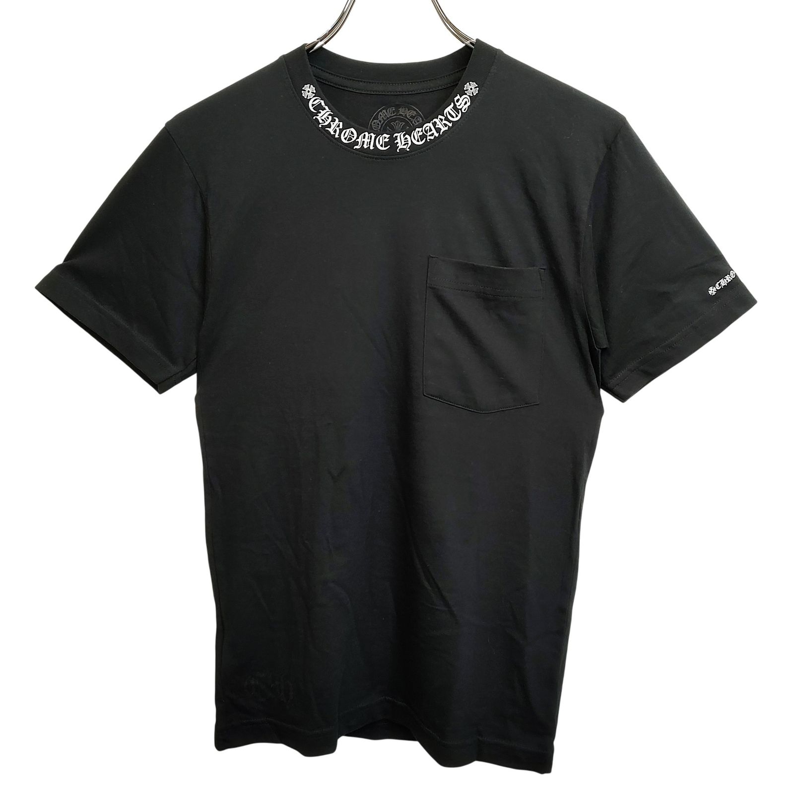 Chrome Hearts クロムハーツ NECK LOGO S/S TEE ネックロゴ 半袖 Tシャツ（ギャラ原本有） XS ブラック メンズ