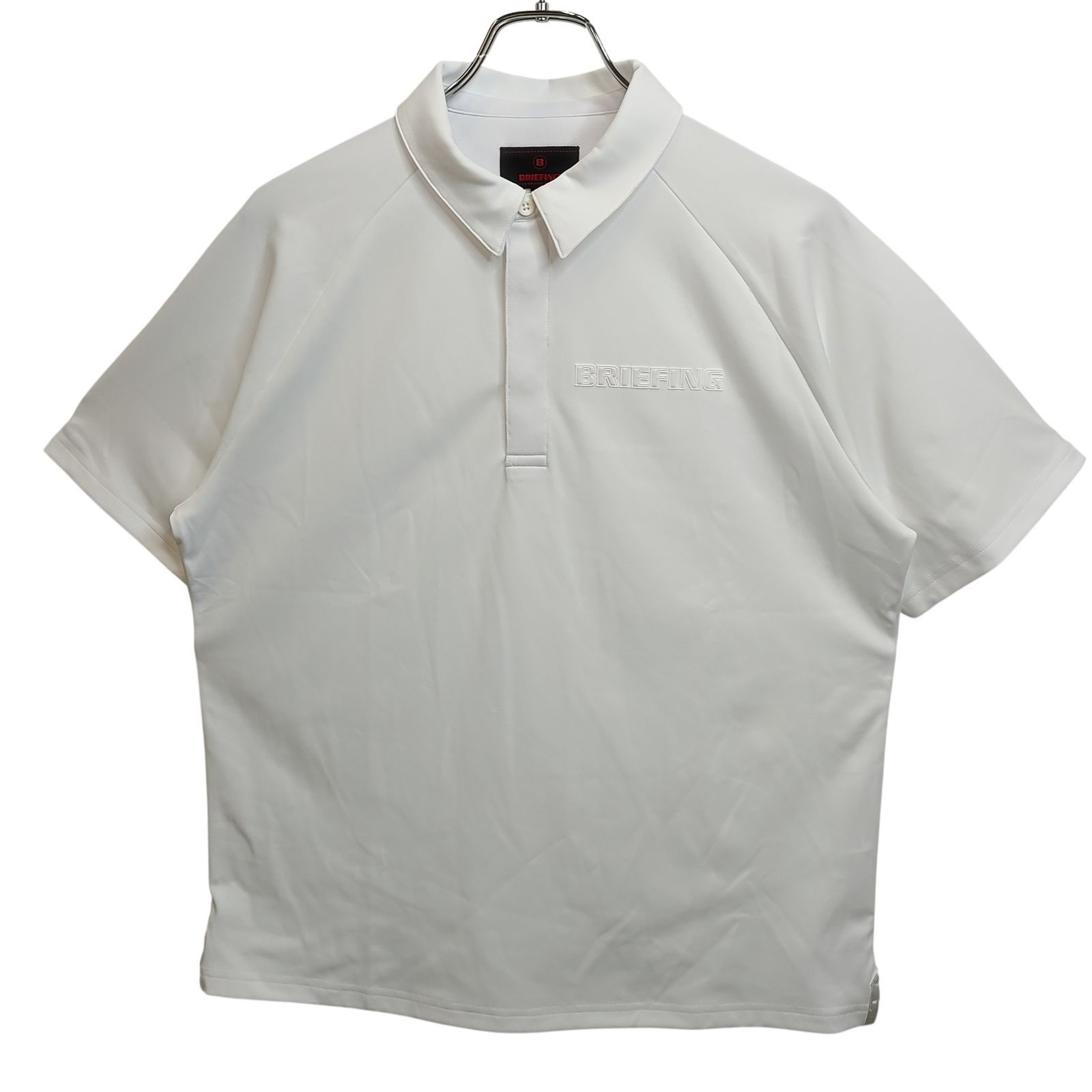 BRIEFING GOLF ブリーフィングゴルフ 26SS STITCHED 3D LOGO SHIRT 半袖 ポロシャツ BRG261M18 M ホワイト メンズ