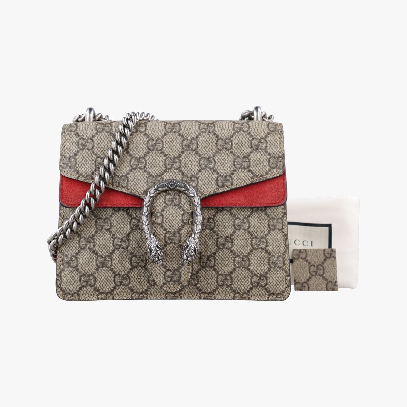 グッチGucciディオニュソス ベージュ×レッド PVCコーティングキャンバス × スエード 421970 I020292784 51,600円