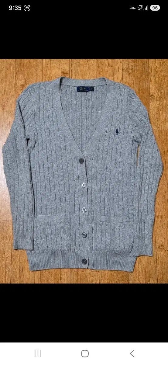 (ほぼ新品) POLO RALPH LAUREN(ポロラルフローレン) ケーブル編み ケーブル編み ニット ロング カーディガン 55サイズ グレー