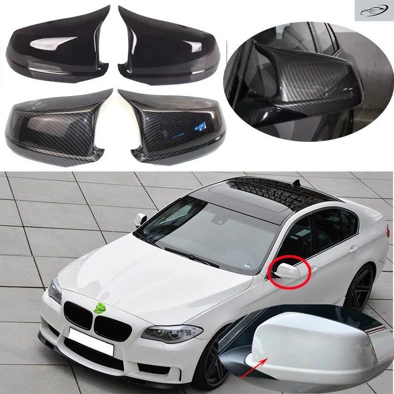 RHYMING バックミラーキャップ サイドミラーカバー Mパフォーマンス カーアクセサリー BMW 5シリーズ F10 F11 F18 PLE-LCI 2010-2013に適合