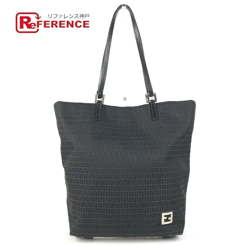 FENDI フェンディ ショルダーバッグ ズッキーノ ロゴ　ズッカ レザー/キャンバス ブラック