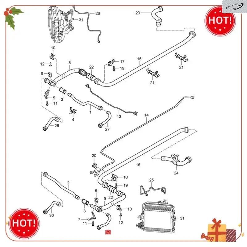 DURABLE-99710672803 ポルシェ 911 カレラ ボクスター ケイマン用 カー冷却システム ウォータータンク ラジエーターホース クーラントパイ 8,147円