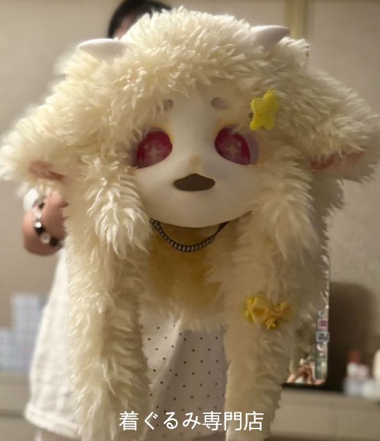 狼　犬　猫　着ぐるみ 　ヘッド ケモノ ファースーツ ぬいぐるみ コスプレ コスチューム Kurumi 一点物 E154