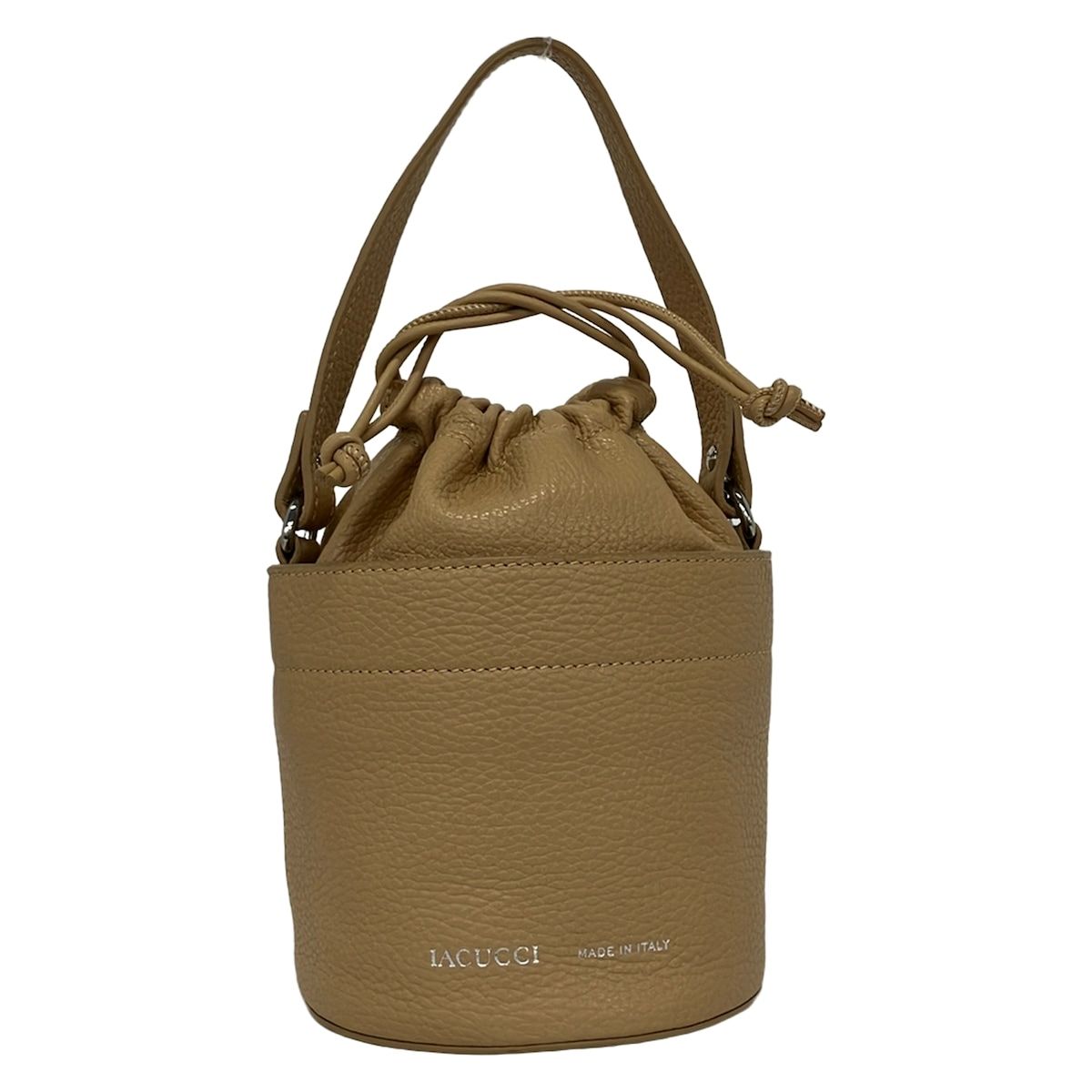 IACUCCI(イアクッチ) ハンドバッグ美品 GIOIA(ジョイア) ベージュ 巾着 レザー