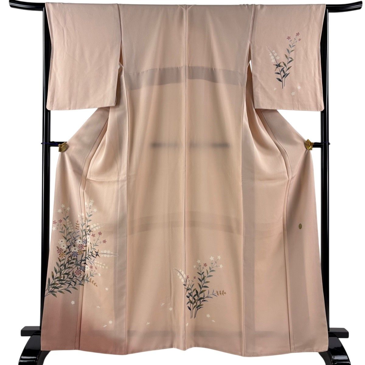 【美品】 付下げ 身丈167cm 裄丈66.5cm M 袷 落款 草花 ぼかし 薄ピンク 正絹 秀品 【中古】 6,160円