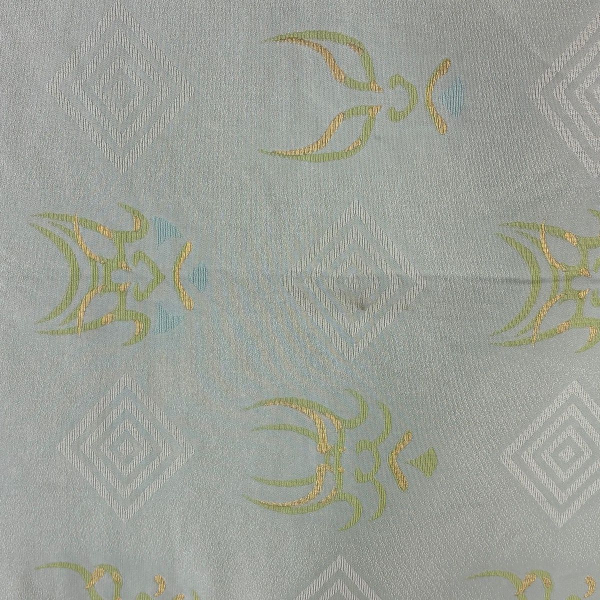 袋帯 名品 源氏香 金糸 灰色 全通 正絹 【中古】