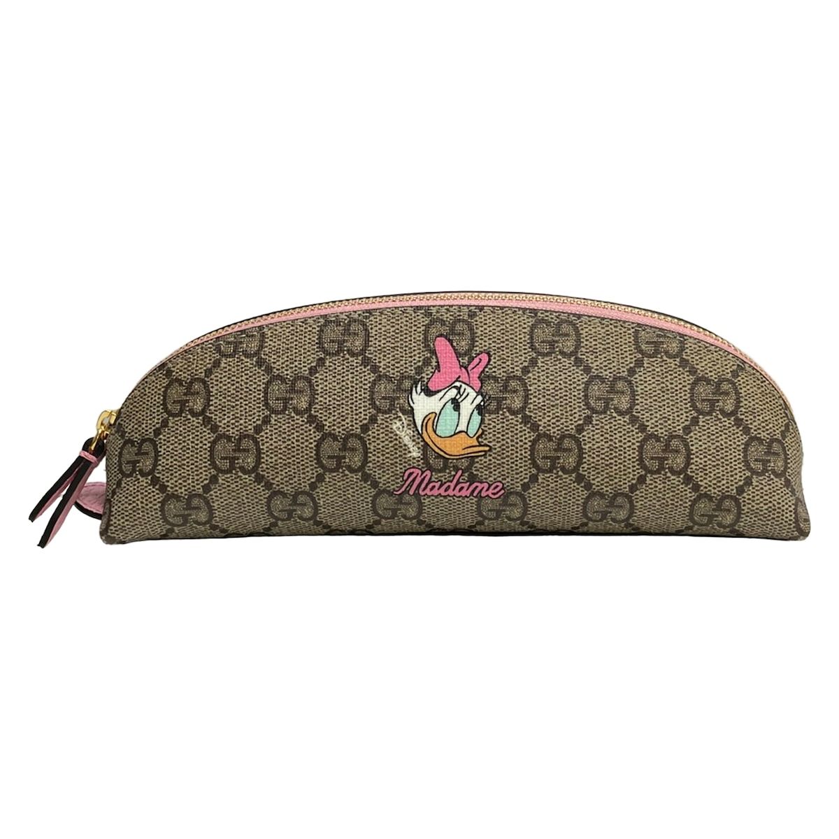 GUCCI(グッチ) ペンケース美品 GGスプリーム 662129 ベージュ×ピンク×マルチ デイジー/Disneyコラボ レザー