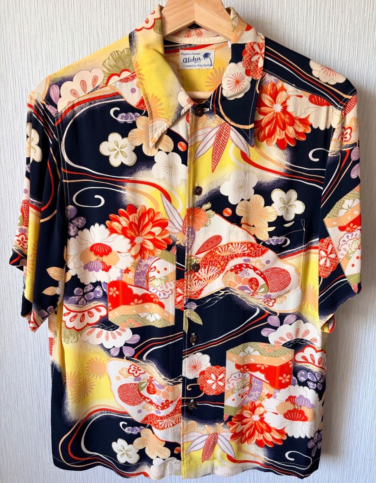 【送料無料】サンサーフ　Sun Surf KING SMITH KIMONO DESIGN アロハシャツ着物柄　S 12,210円