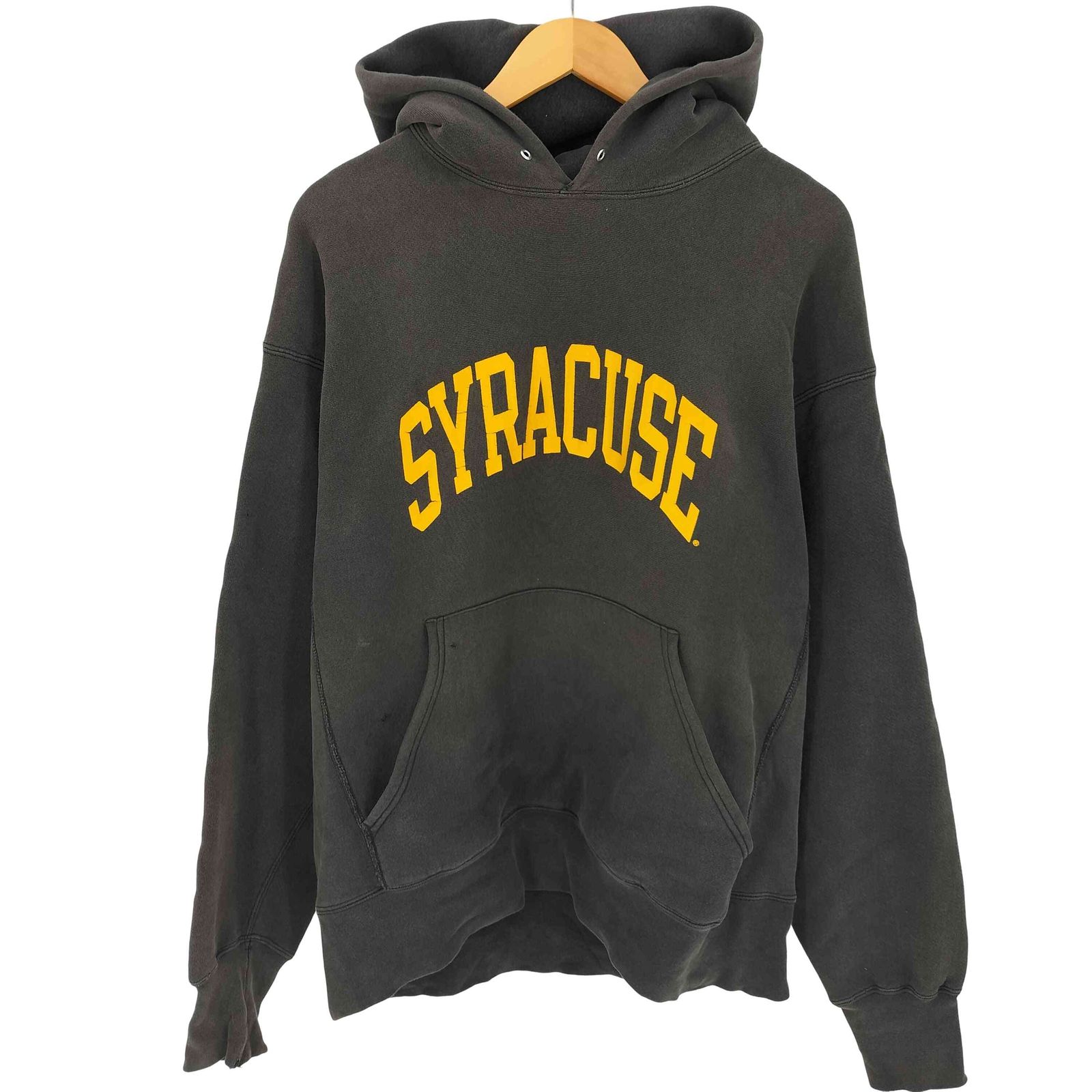 リー Lee 90s CROSS GRAIN SYRACUSE シラキュース カレッジプリント リバースウィーブ プルオーバー パーカー メンズ 表記無