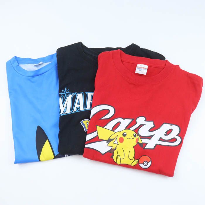 ポケモン 半袖Ｔシャツ 3点セット カープ ライオンズ マリナーズ トップス まとめて メンズ Sサイズ Pokemon 【中古】 7,300円