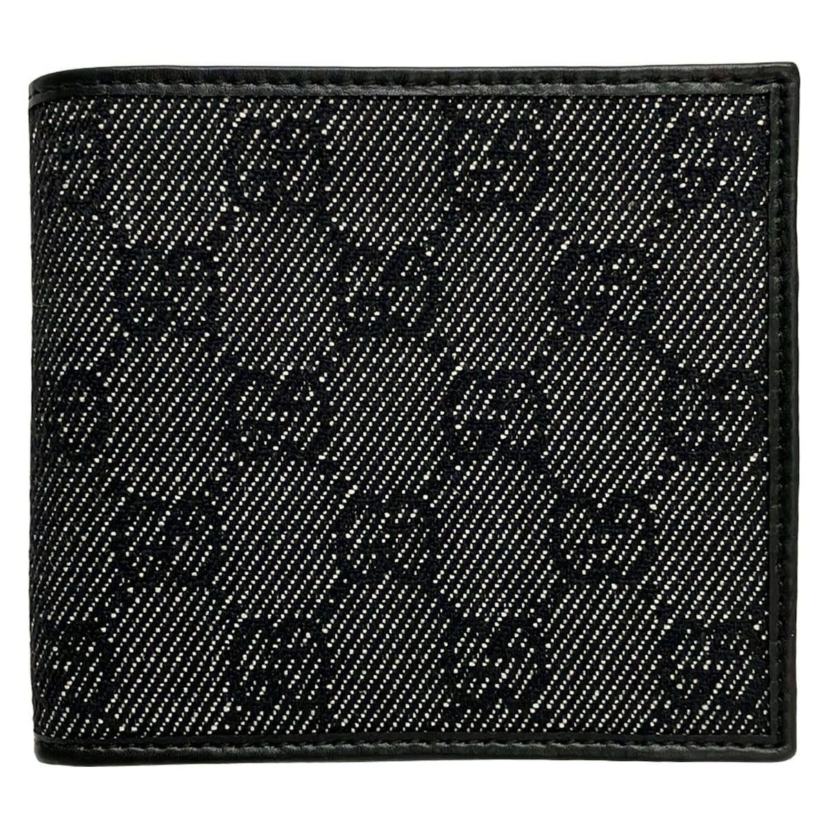 GUCCI(グッチ) 2つ折り財布美品 GG柄 04862 黒 レザー