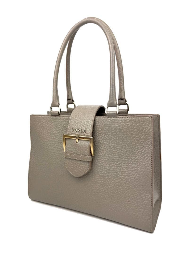 FURLA フルラ ショルダーバッグ トートバッグ グレー レザー 灰色 ビジネス 肩掛け tote bag Shoulder bag leather bag briefcase