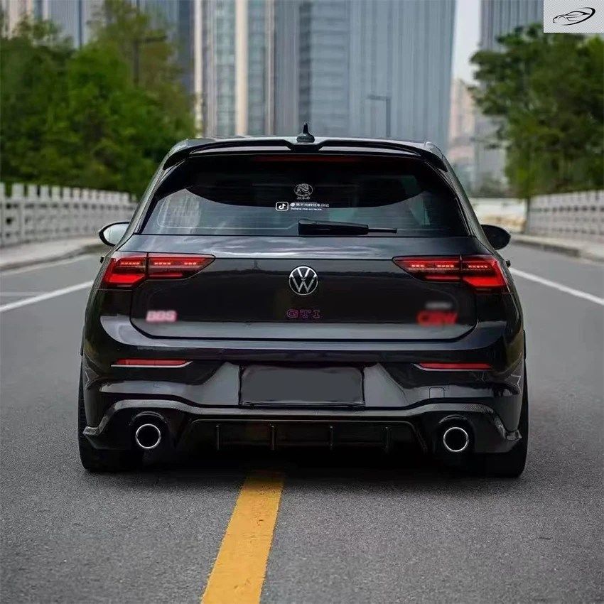 2019年から2024年式 VW ゴルフ8 MK8 8.5 GTI GTD R TSI TDI用 OETTINGERスタイル リアトランク ルーフスポイラーウィングリップ グロスブラ
