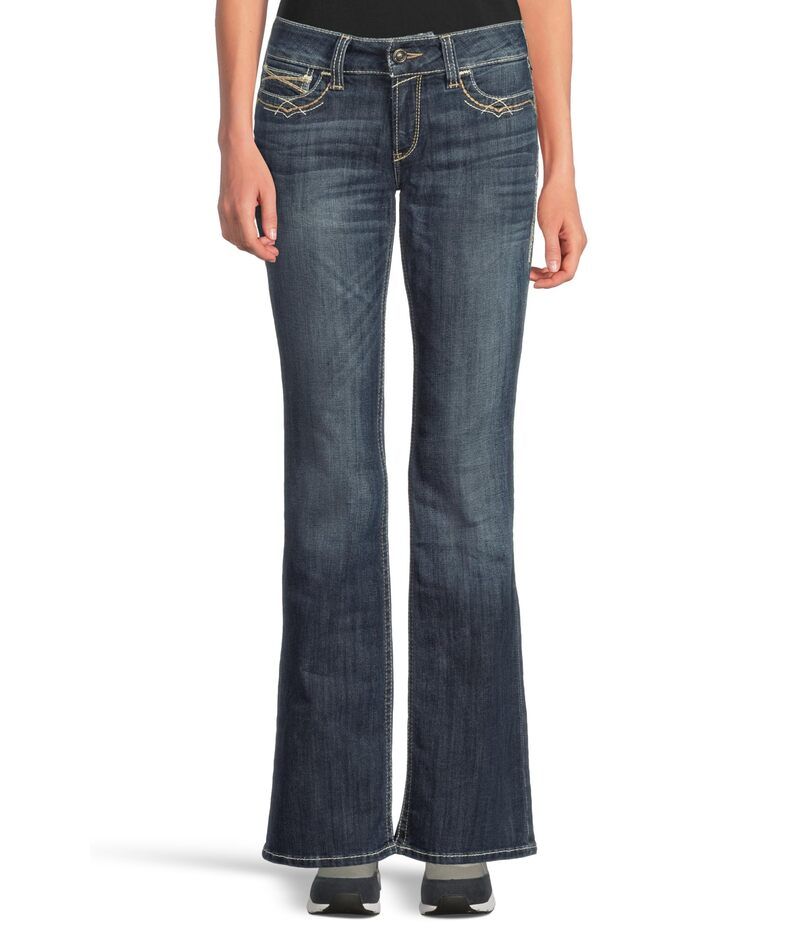 アリアト レディース ボトムス デニムパンツ ブーツカット ブーツ ジーンズ Ariat REAL Bootcut Stetch Entwined Jeans in Festival Blue ブルー