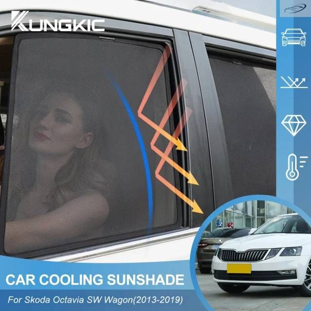 Skoda Octavia SW ワゴン 2013 - 16 2017 2018 2019 用 フロントウインドシールドブラインドカーテン リアサイドウィンドウサンシェードバイザー