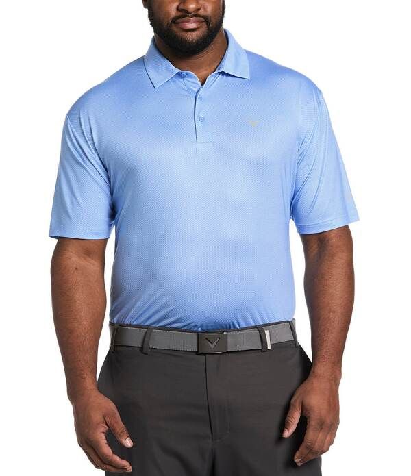 キャラウェイ メンズ トップス シャツ プリントール Callaway Big Tall Geo Print Short Sleeve Polo Shirt Vista Blue ブルー