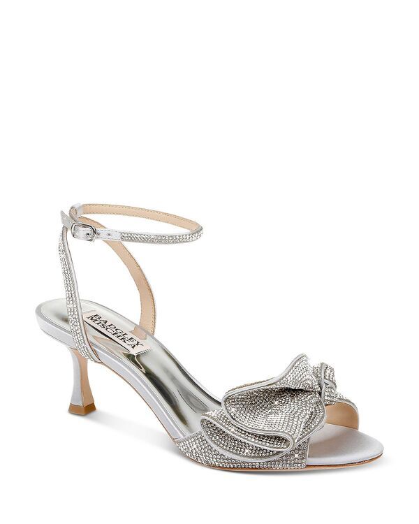 バッジェリーミシュカ レディース シューズ サンダル フリル ヒール Badgley Mischka Womens Remi Almond Toe Rhinestone Ruffle Mid Heel