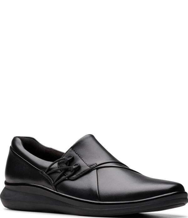 クラークス レディース シューズ スリッポン・ローファー レース レザー Clarks Artisan Lynell Slip Leather Bungee Lace SlipOns Black ブラ