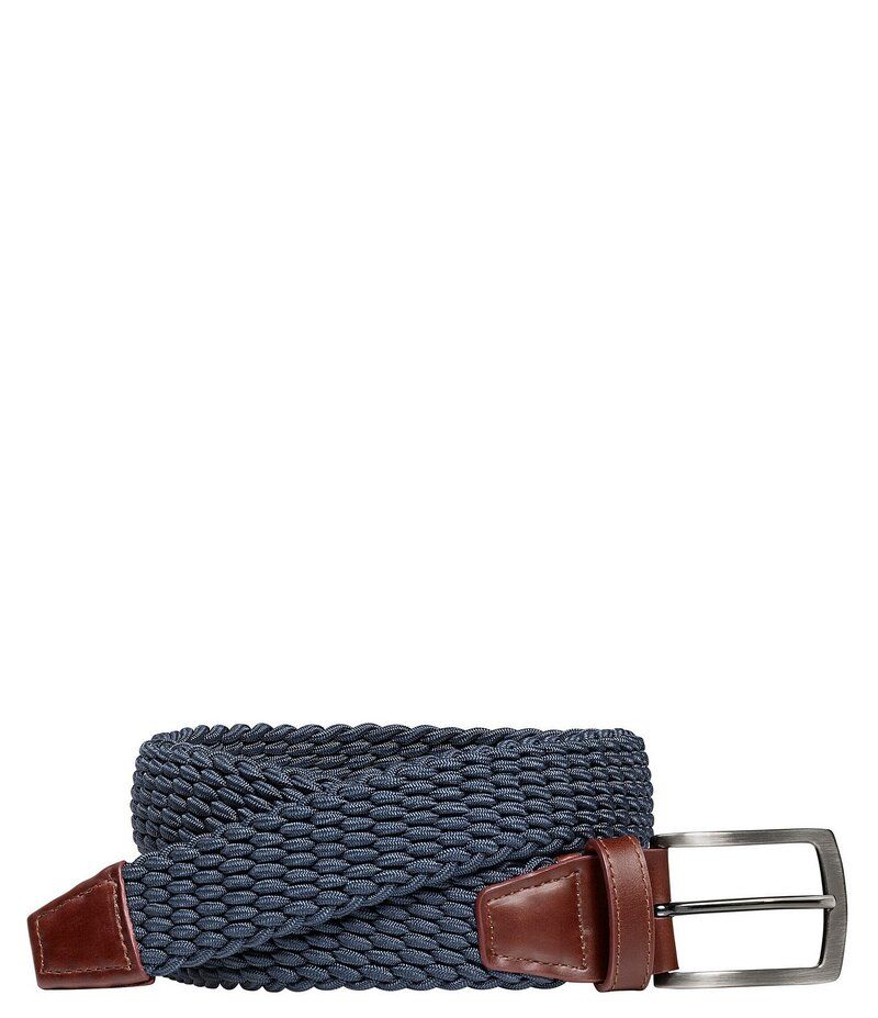 ジョンストンアンドマーフィー メンズ アクセサリー ベルト ニット Johnston Murphy Mens Stretch Knit Belt Navy ネイビー
