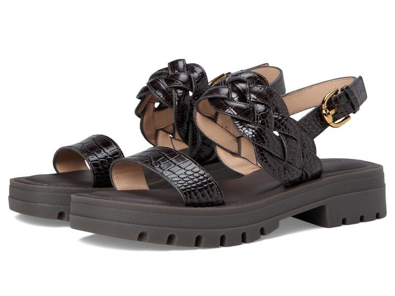 コールハーン レディース シューズ ヒール サンダル Cole Haan Cressida Lug Sandal Dark Chocolate Croc Print Leather チョコレート 14,186円