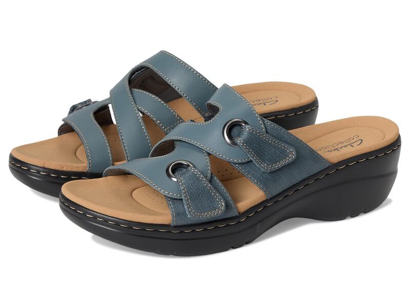 クラークス レディース シューズ ヒール Clarks Merliah 2 Cove Blue Grey Leather グレー