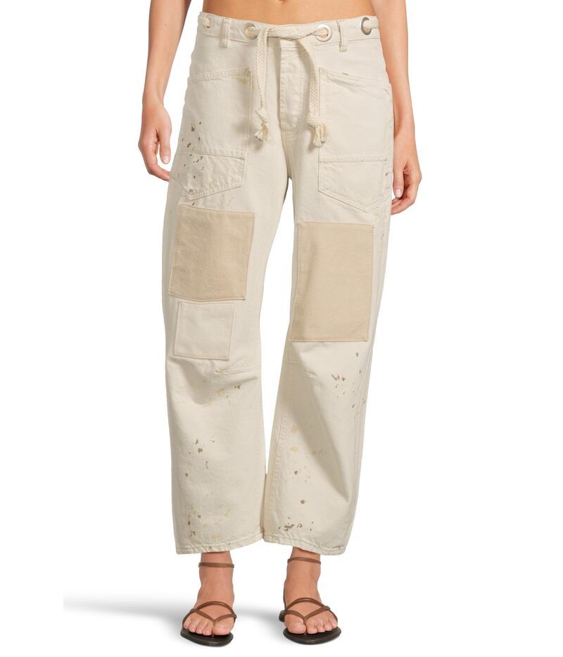 フリーピープル レディース ボトムス デニムパンツ Free People Moxie Low Slung PullOn Barrel White ホワイト