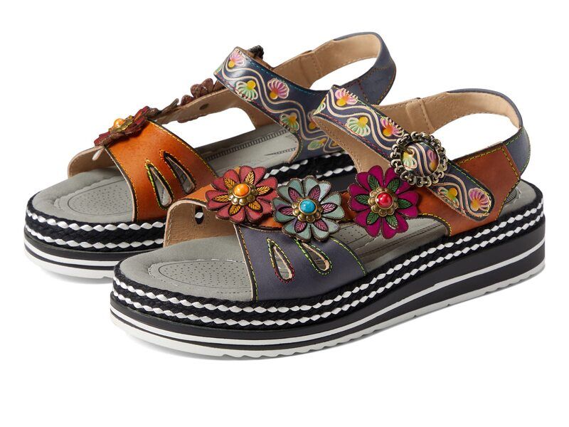 スプリングステップ レディース シューズ サンダル Lartiste By Spring Step Laga Navy Multi ネイビー