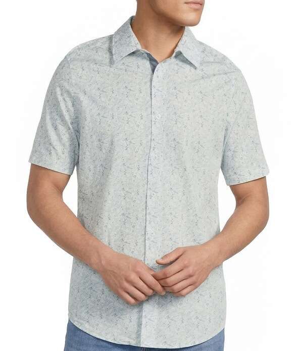 ダニエル クレミュ メンズ トップス シャツ フラワー柄 トール デニム フラワー Cremieux Big Tall Premium Denim Sketch Floral Short Sleeve 8,564円