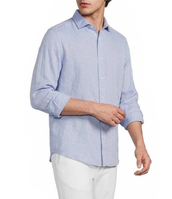 ムラノ メンズ トップス シャツ リネン Murano Baird McNutt Linen Classic Fit Solid Long Sleeve Woven Shirt Pale Blue ブ 11,684円