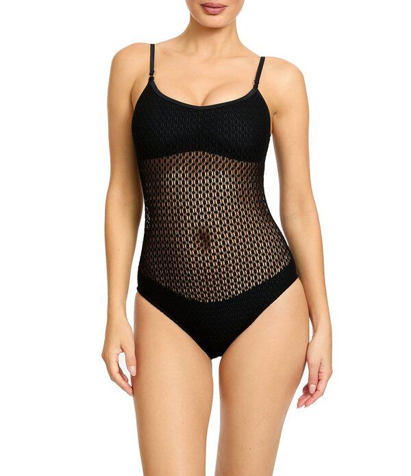 ロビンピッコーネ レディース トップス ワンピース ROBIN PICCONE Charlotte Crochet Scoop Neck One Piece Swimsuit Black ブラック 26,520円
