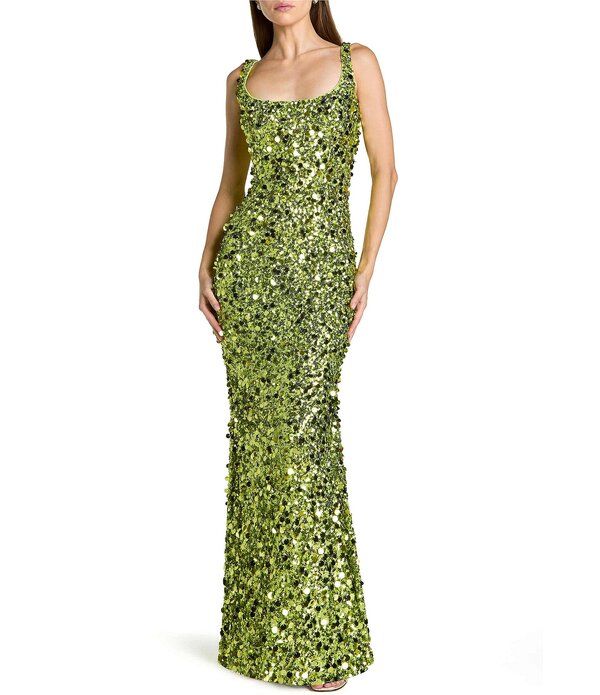 マックダガル レディース トップス ワンピースパンコール Mac Duggal Scoop Neck Sequin Column Gown Apple Green グリーン 55,990円