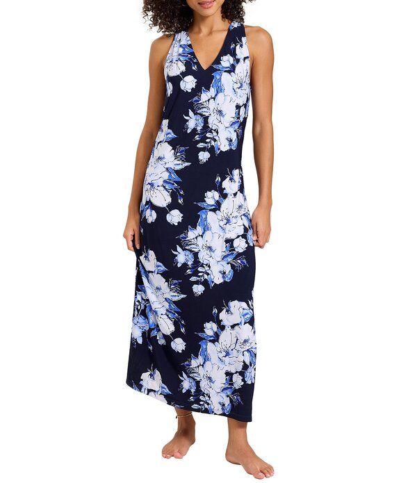 トッミーバハマ レディース トップス ワンピース Vネック A ライン フラワー柄 ノースリーブ マキシ フラワー Tommy Bahama Carmela Floral Garden VNeck S