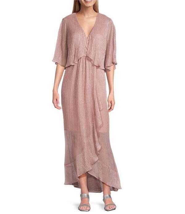イグナイト レディース トップス ワンピース Vネック トール ジャケット Ignitevenings VNeck Bodre Metallic Jacket Dress Faded Rose メタリ