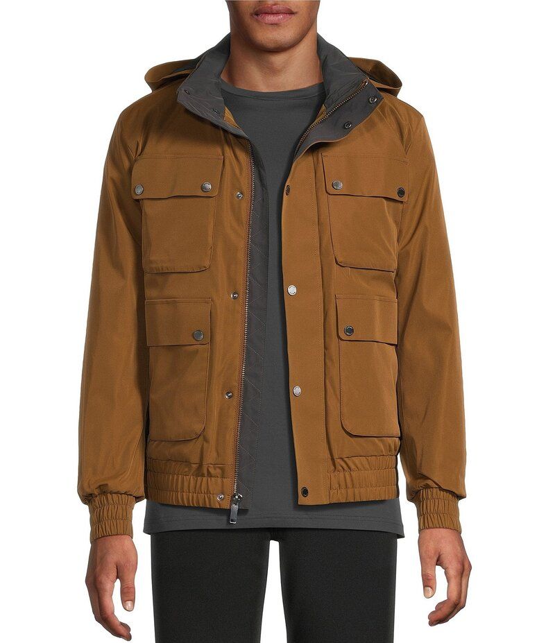 ムラノ メンズ アウター ジャケット・ブルゾン Murano Long Sleeve Stand Collar Bomber Jacket Bronze