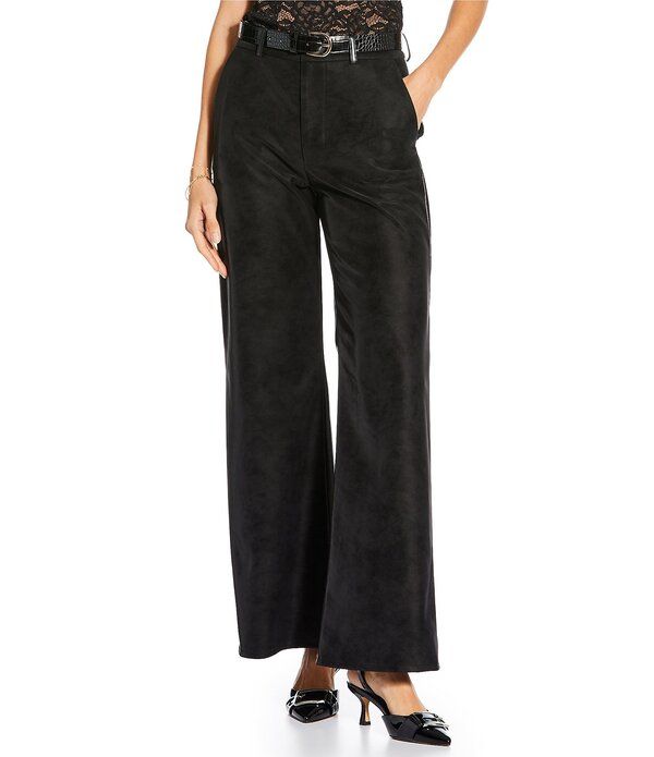 ジャンビニ レディース ボトムス カジュアルパンツ ストレート スエード レザー Gianni Bini x Sydney Silverman The Mickey Faux Patent Leath