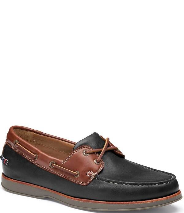 ジョンストンアンドマーフィー メンズ シューズ スリッポン・ローファー レザー Johnston Murphy Mens Monaco Leather 2Eye Boat Shoes BlackBro
