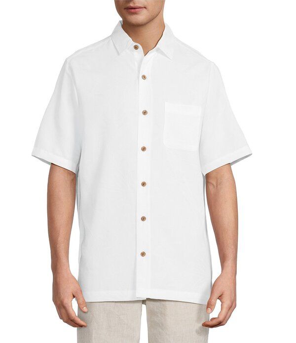 カリビアン メンズ トップス シャツ トール Caribbean Big Tall Bird of Paradise Textured Short Sleeve Woven Shirt White ホ 8,564円