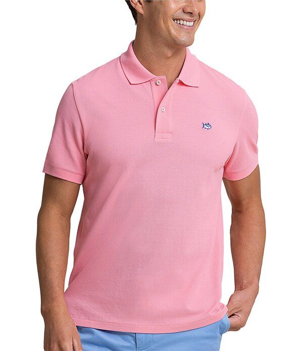 サウザーンタイド メンズ トップス シャツ Southern Tide Skipjack Short Sleeve Polo Shirt Sea Pink ピンク