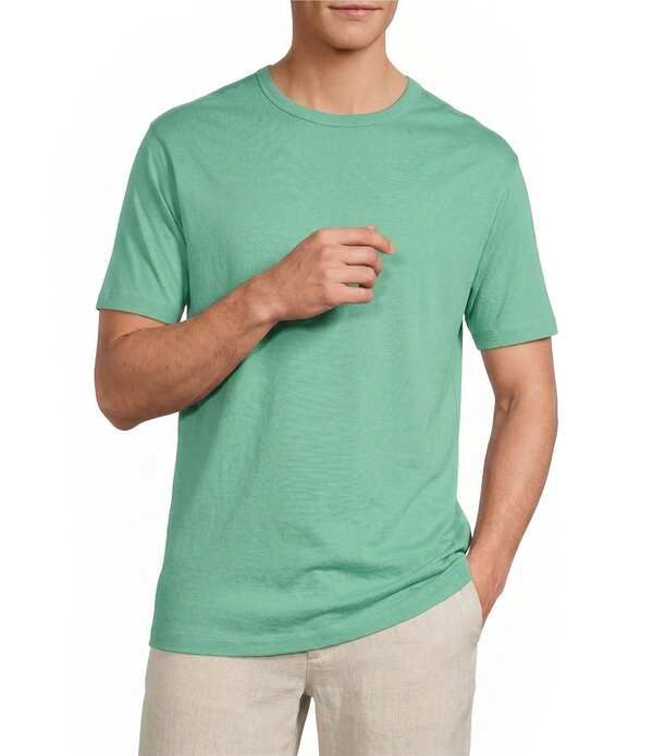 カリビアン メンズ トップス シャツ コットン Caribbean Solid Cotton Short Sleeve TShirt Mint ミント