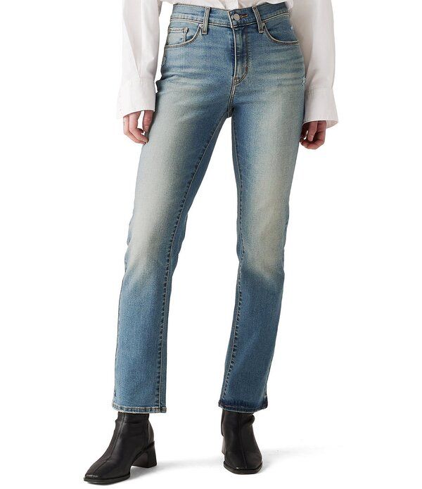 リーバイス レディース ボトムス デニムパンツ ストレート ジーンズ LevisR Classic Straight Leg Mid Rise Stretch Denim Jeans Cave Wal